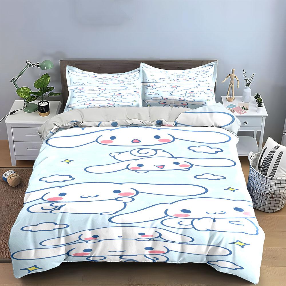 Fluffy Skies with Friends Bedding Sets Duvet Covers Pillowcases(1* Duvet Cover 2* Pillowcases Without Duvet Insert)