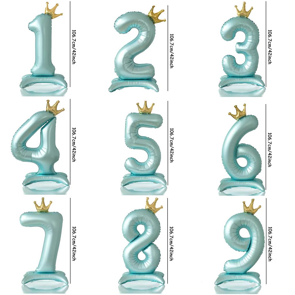42 inch Crown Decorative Aluminum Foil Milk Digital Balloon Digital Balloon Birthday Party Decoration Supplies Birthday Gift