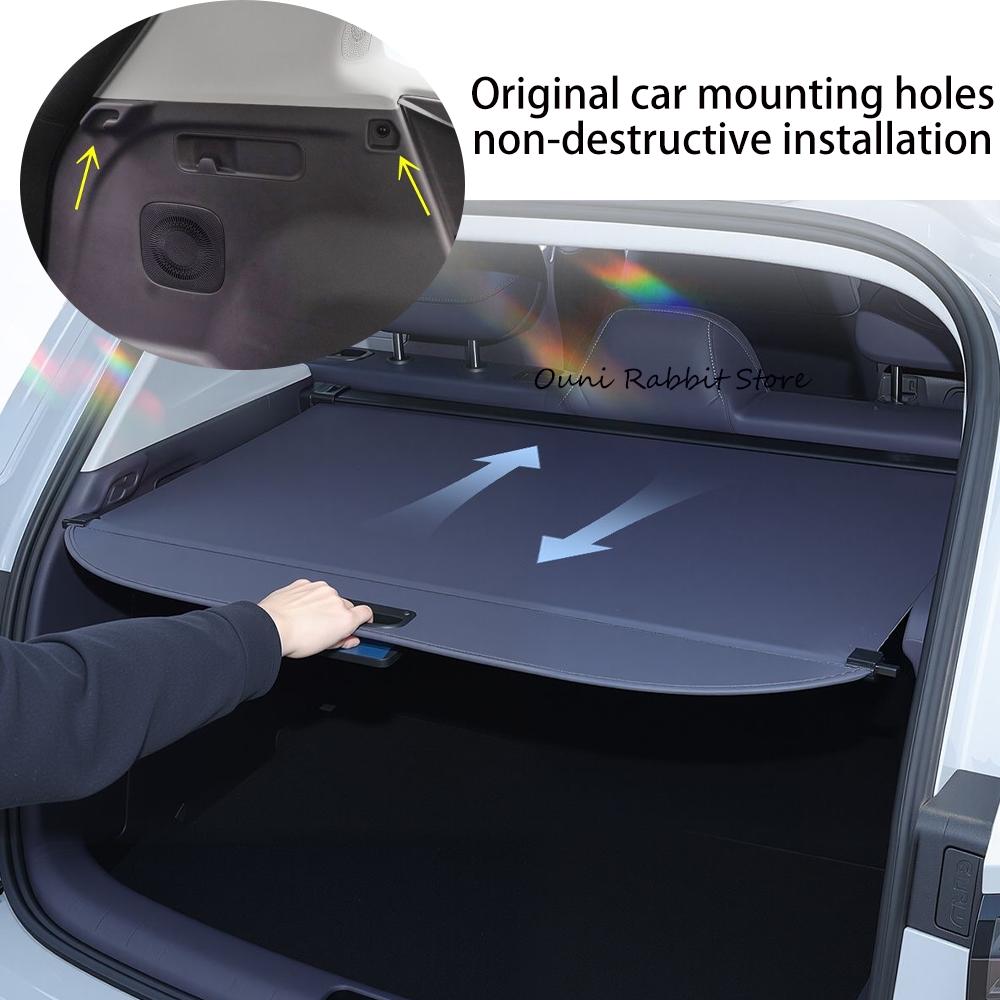 For BYD Sealion 7 2024~2026 2025 Car Trunk Canvas Cargo Cover Privacy Telescopic Luggage Carrier Storage Curtain Accessories