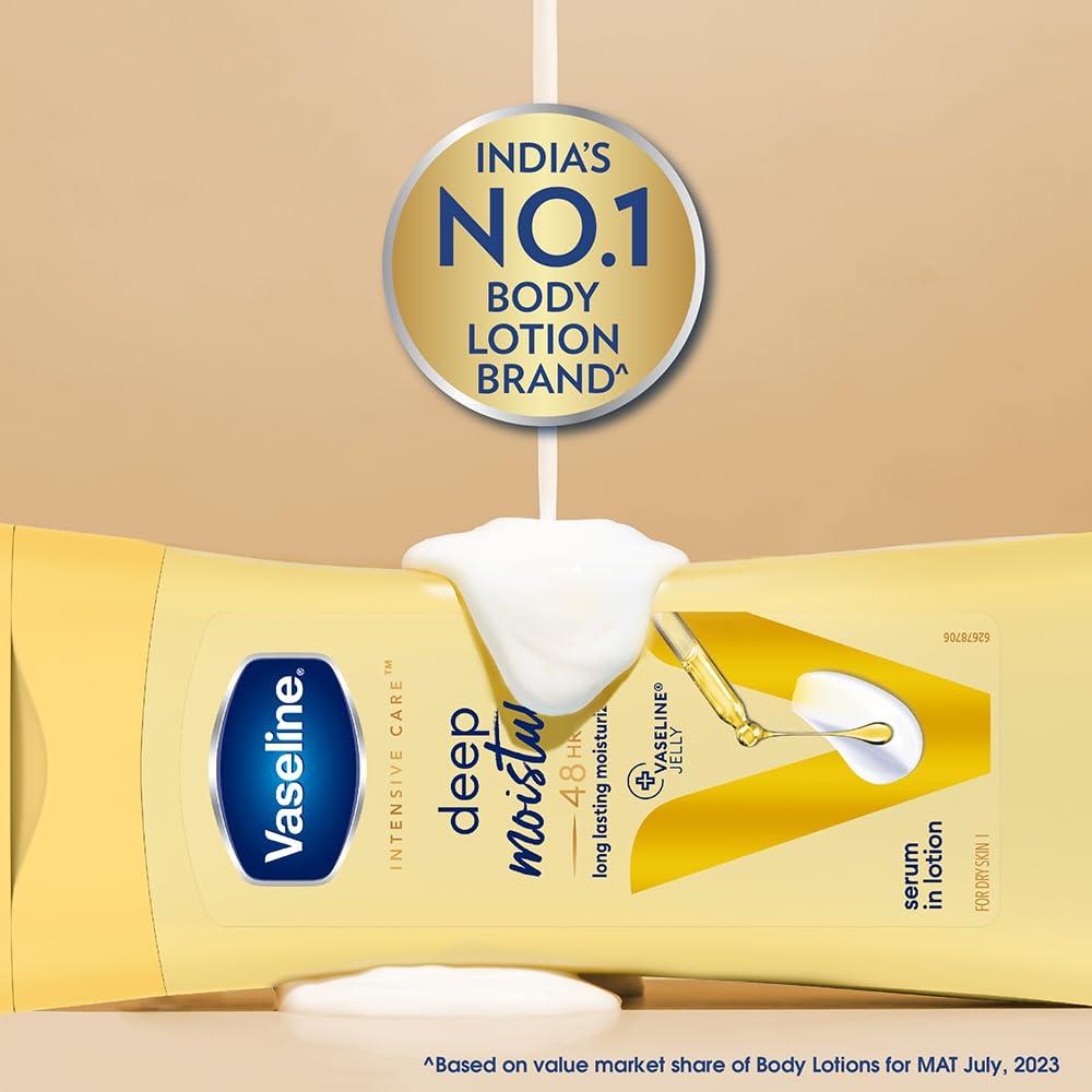 Vaseline Intensive Care Deep Moisture Body Lotion 200 ml X Pack of 2 Long-Lasting Hydration