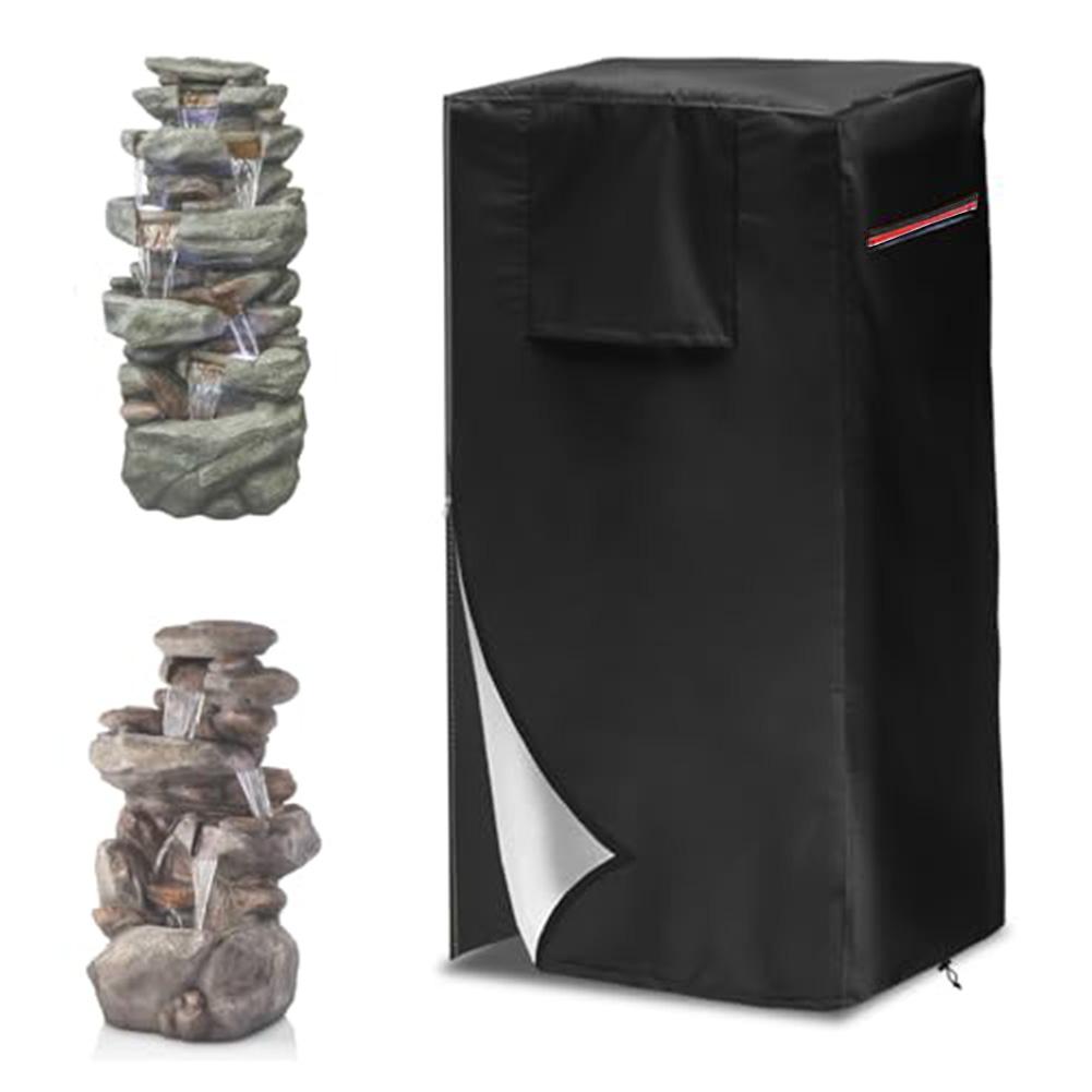 Heavy Duty Waterproof Garden Fountain Cover with Front Zipper and Drawstring for Garden Use 238 L x 19 W x 40 H