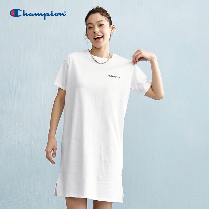 Champion Women s 2025 Spring Cotton Casual Mid-Length T-Shirt Dress L