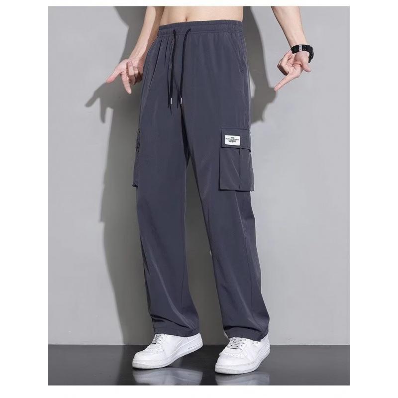 Ice Silk Workwear Casual Pants Men's Summer Thin Loose Wide Leg Pants Trend Straight Leg Long Pants Men