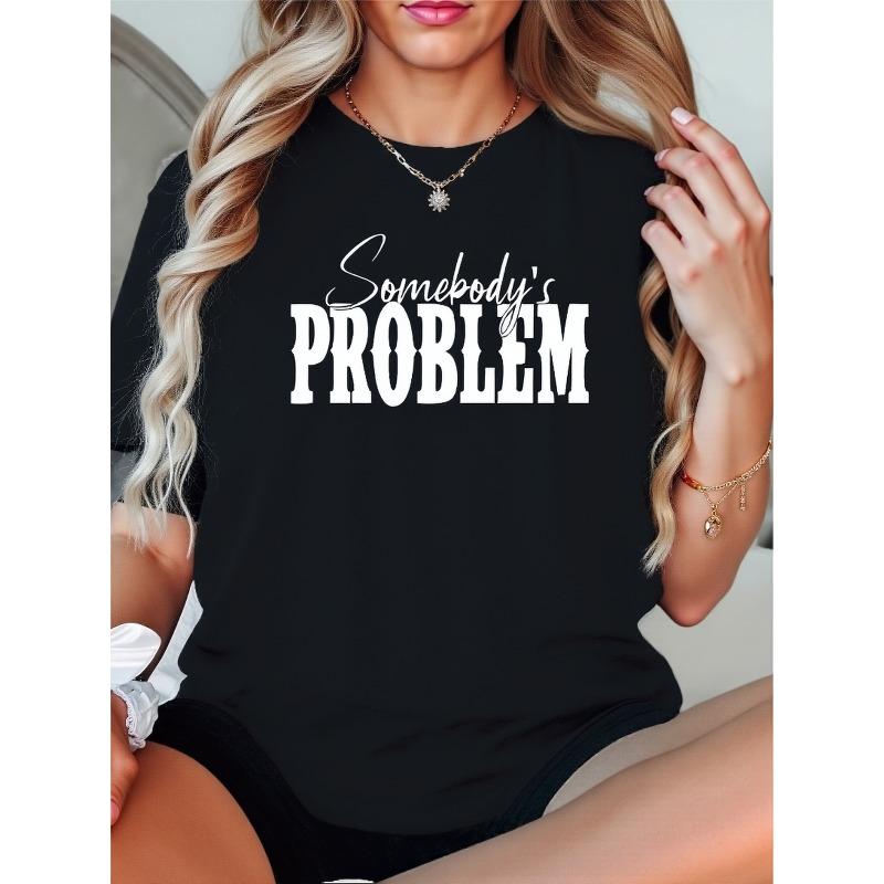 

Women s Letter Print T-Shirt Crew Neck Short Sleeve Casual Summer Holiday Sports Top 4XL чорний