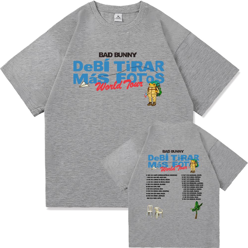 Bad Bunny DTMF World Tour 2026 Maglietta UomoDonna Abbigliamento Vintage Harajuku Vestiti di Alta Qualità Magliette in Puro Cotone per Fan Regalo