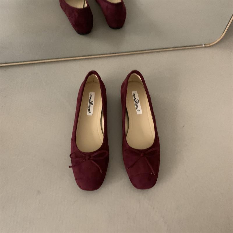 French Gentle Evening Wind Inner Height Increase Single Shoes Women 2025 New Bow Light Mouth Fairy Ballet Shoes Ladyshoes