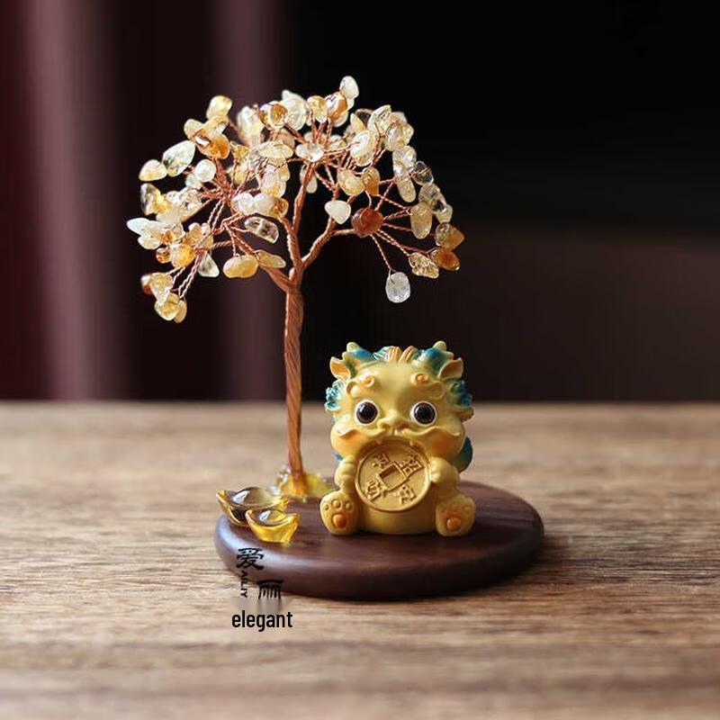 Aige Natural Crystal Citrine Money Tree Ornament