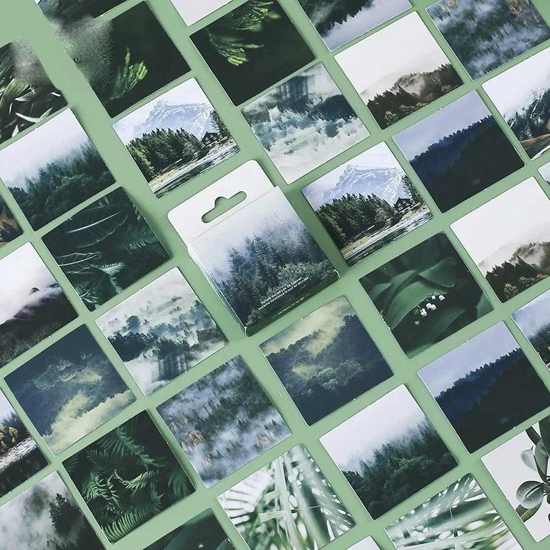 

46 Sheets Per Box Green Jungle Stickers Label Sticker Diary Decoration Diy Album Aesthetic Stickers Student Stationery Sticker