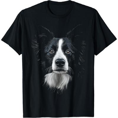 Border Collie Dog Motif Pet Illustration Border Collie T-Shirt