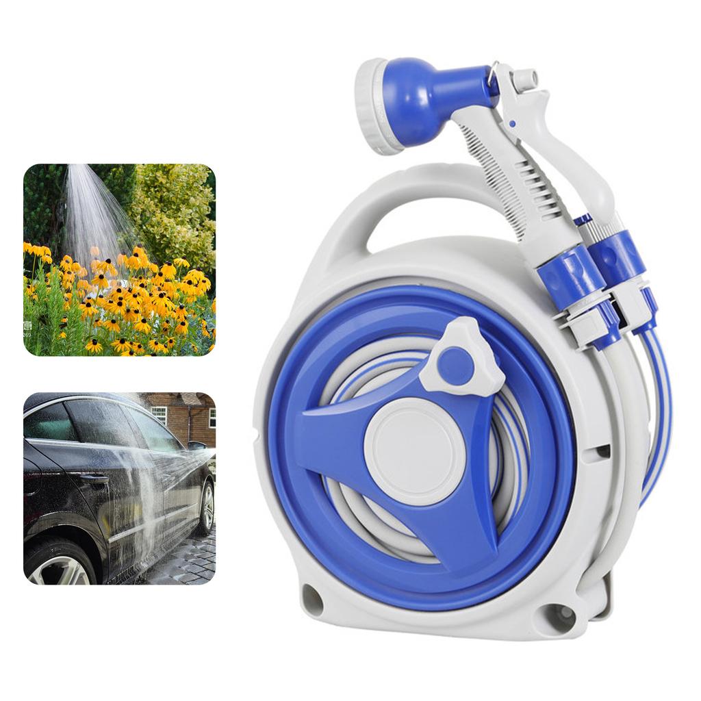 Retractable Garden Hose Reel with 8in1 Sprayer Nozzle 43Ft Hose Portable Water Hose Reels with