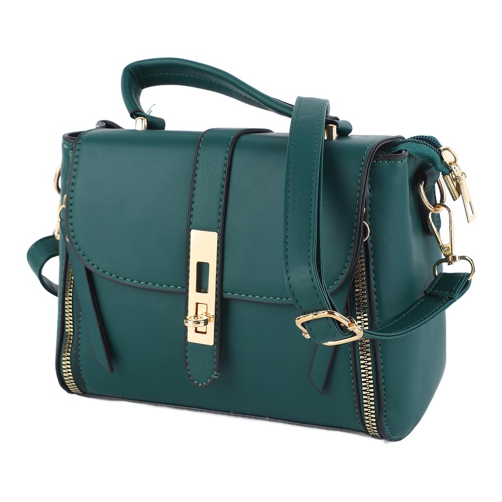 Women Handbag Simple Elegant Lady Messenger Bag with Adjustable Strap for Daily Travel Green PU