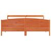 Vidaxl Bed Without Mattress, Waxed Brown, 200X200 Cm, Pine Wood
