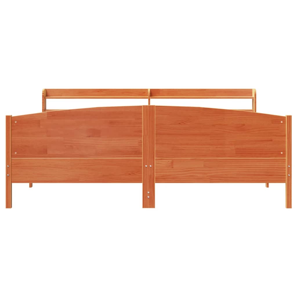 Vidaxl Bed Without Mattress, Waxed Brown, 200X200 Cm, Pine Wood