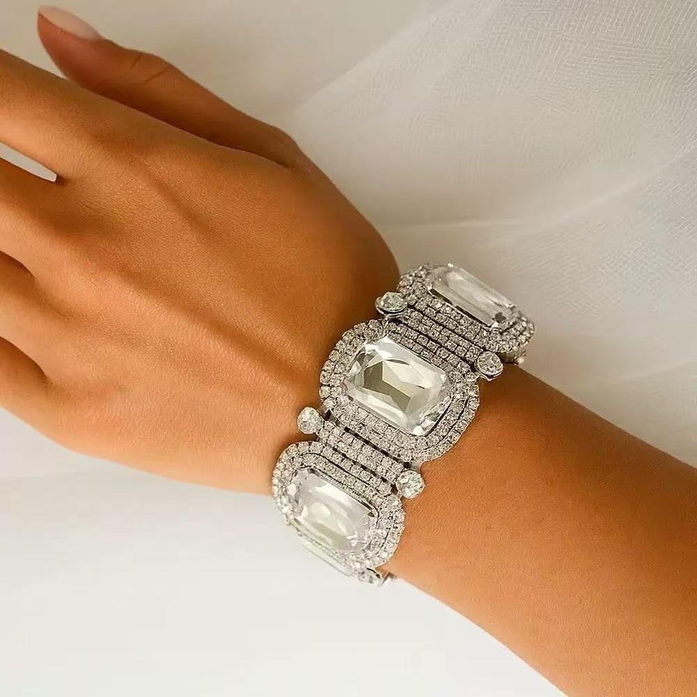 Geometric Square Water Drop Crystal Bracelet For Women Party Wear Jewelry Gift