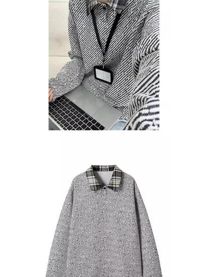 Men's Retro Plaid Velvet-Lined Hoodie: Autumn/Winter Street Style Trendy Loose Fit Jacket