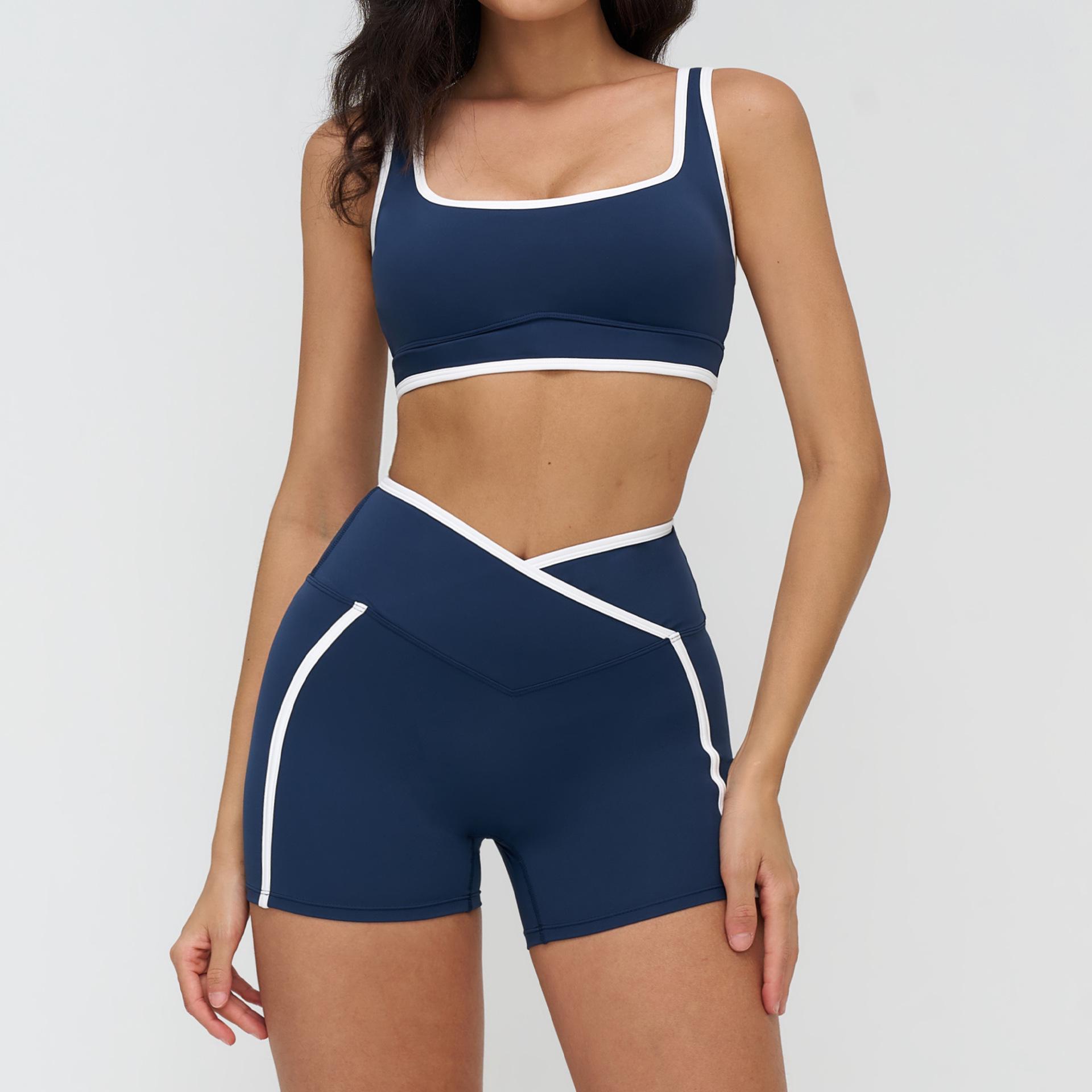 

Cross-Border Nude Feel Yoga Set: Women s Tight Color Block Casual Sportswear for Running and Fitness. Medium