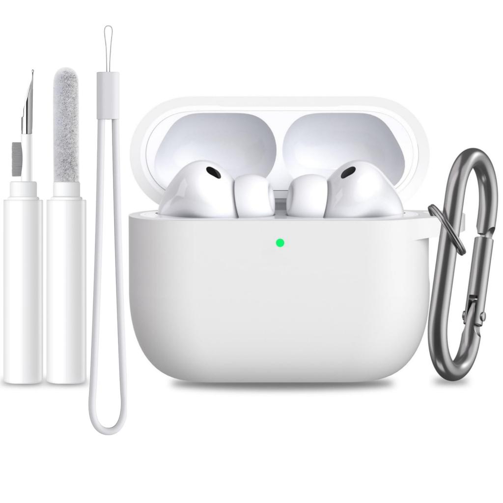 For Airpods Pro 3 Case Cover Earphone Protective Silicone Cover (with Carabiner + Lanyard + Cleaning Pen) Case for Airpods Pro 3