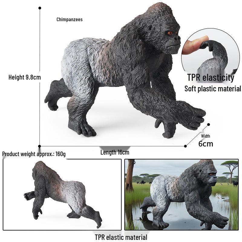 Wildlife Simulation Model: Tiger, Lion, Panda, Elephant, Rhinoceros, Kangaroo, Leopard, Horse, Sheep Toy Set