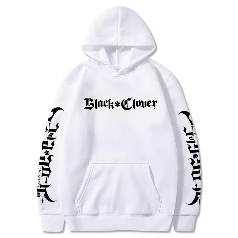 Anime Black Clover Letter Printed Hooded Men Women Manga Hoodies Long Sleeve Prevalent Streetwear Harajuku Unisex Sweatshirt