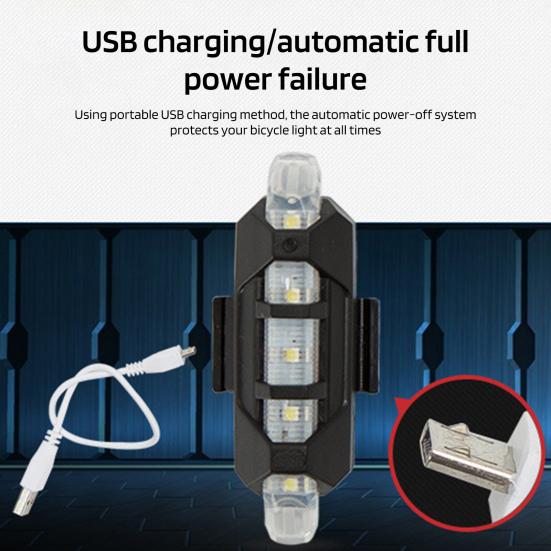 Bicycle Taillight LED Bike Tail Light High-Brightness Waterproof Rechargeable Easy To Install Cycling Safety Flashlight Bike Accessories