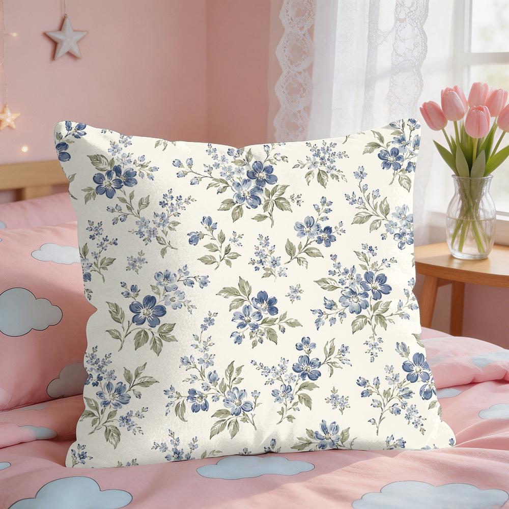Vintage Ditsy Floral Country Bloom Cushion Cover Short Plush Pillow Case Room Sofa Cushion Covers Home Decor Funda