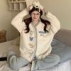 Ladies Pyjama Women Winter Flannel Pajama Set Fleece Pajamas Sleepwear Thick Warm Velvet Female Homewear Suit Cute Sweet Pijama