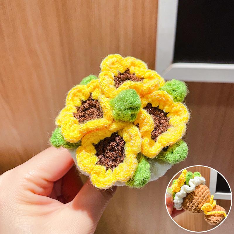 Charming Crochet Fruit Keychain: Persimmon & Strawberry Wool Pendants