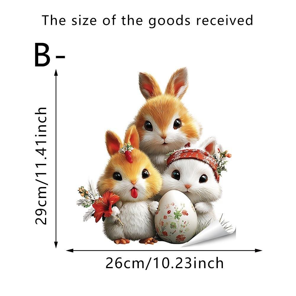 New Easter Flower Rabbit Toilet Sticker PVC Waterproof Wall Stickers Self-Adhesive Removable Bathroom Decor Toilet Lid