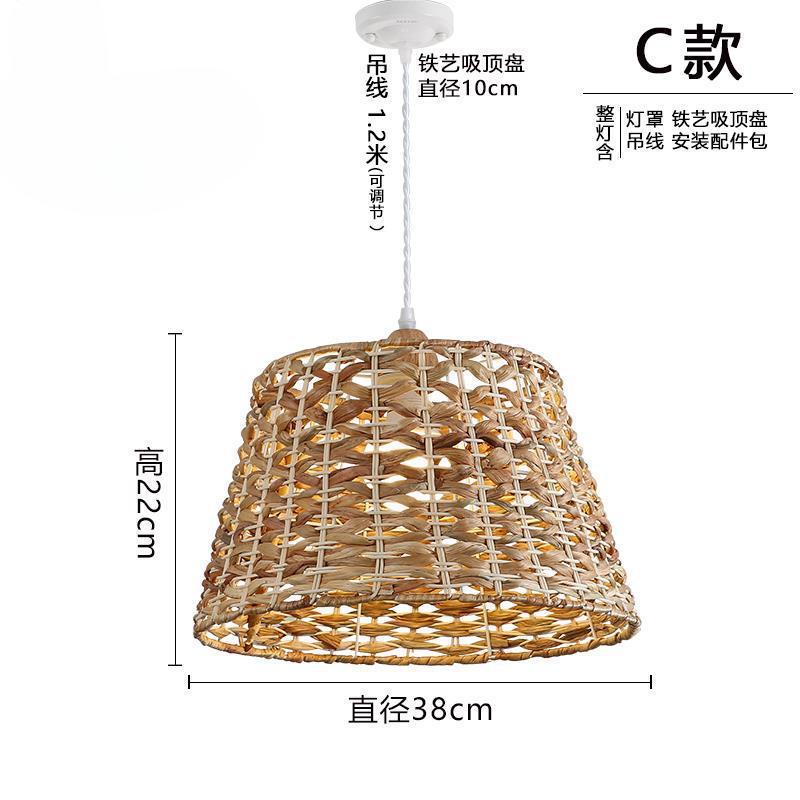 Wabi Sabi Japan Pendant Lights Shop Bar Table Rattan Hanging Lamps Living Room Restaurant Chandelier Room Decor Lustre LED