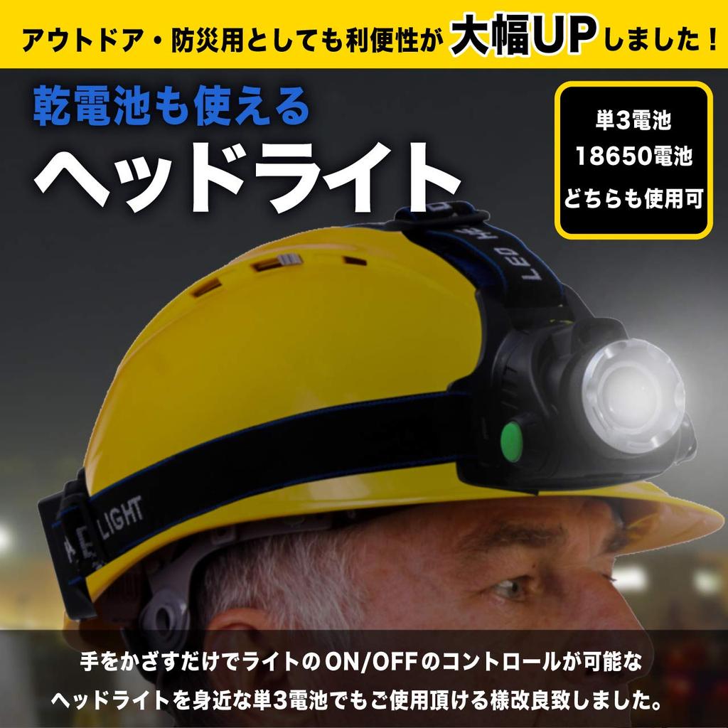 LED USB with sensor battery compatible model headlamp, rechargeable, function,