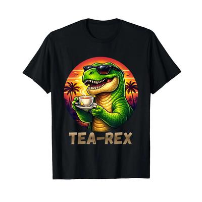 Lustiger T Shirt Rex Dinosaurier Trinken Cool Dino Wortspiel Vintage Washed Comfortable Versati