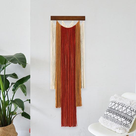 Arazzo Degradé per Camera da Letto Decorazione da Parete Boho, Arazzo in Cotone Intrecciato a Mano con Nappe, Decorazione con Frange Colorate Stile Boemo Soggiorno Caffè