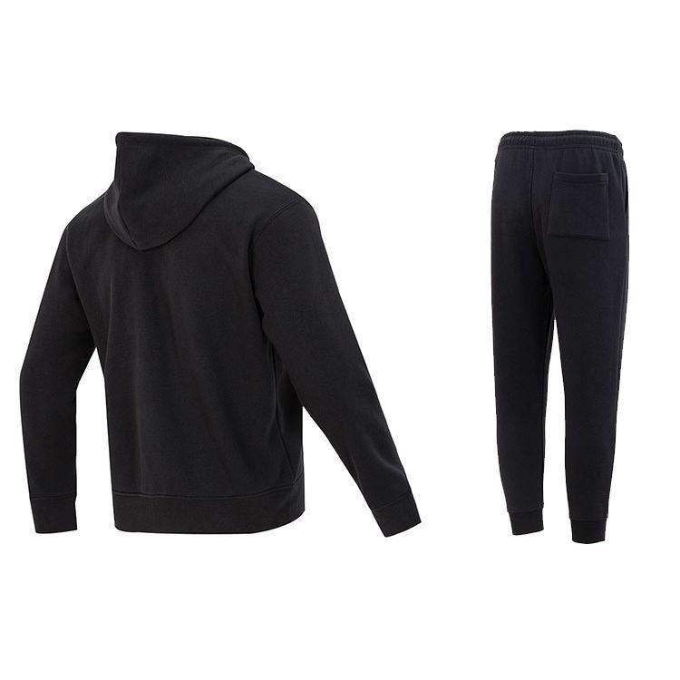 Jordan Sports Hoodie And Knit Long Pants Set Men Activewear Black DQ7351-010+DQ7341-010