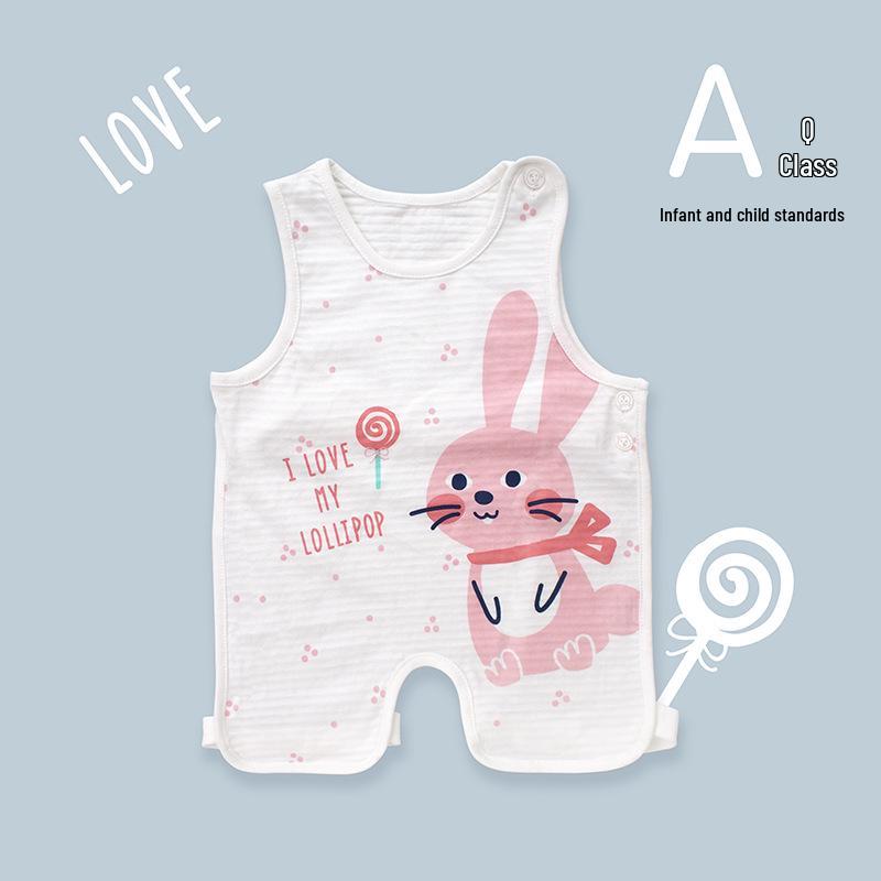 Bavoir d'été mignon Tao Baby en coton à demi-dos et leggings fins protecteur de ventre pour nouveau-nés