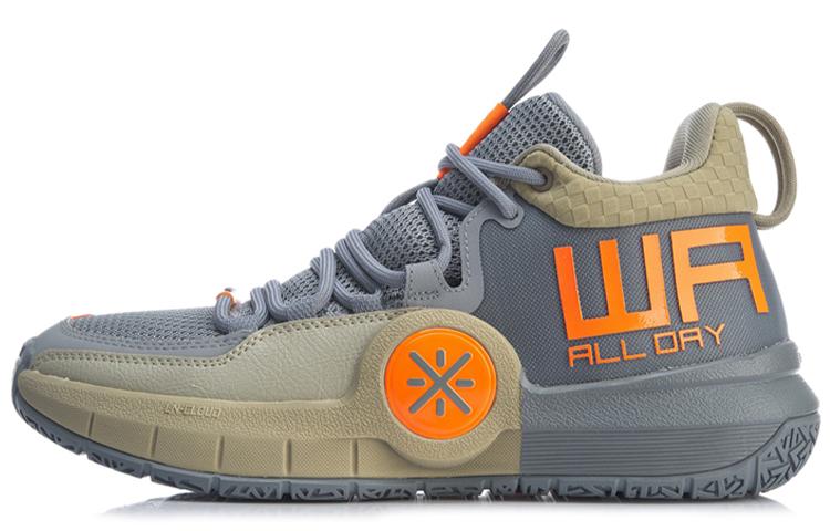 Баскетбольные кроссовки Li Ning ALL DAY 4 Mid top Мужские Серый Оранжевый ABPP025-1 43.5