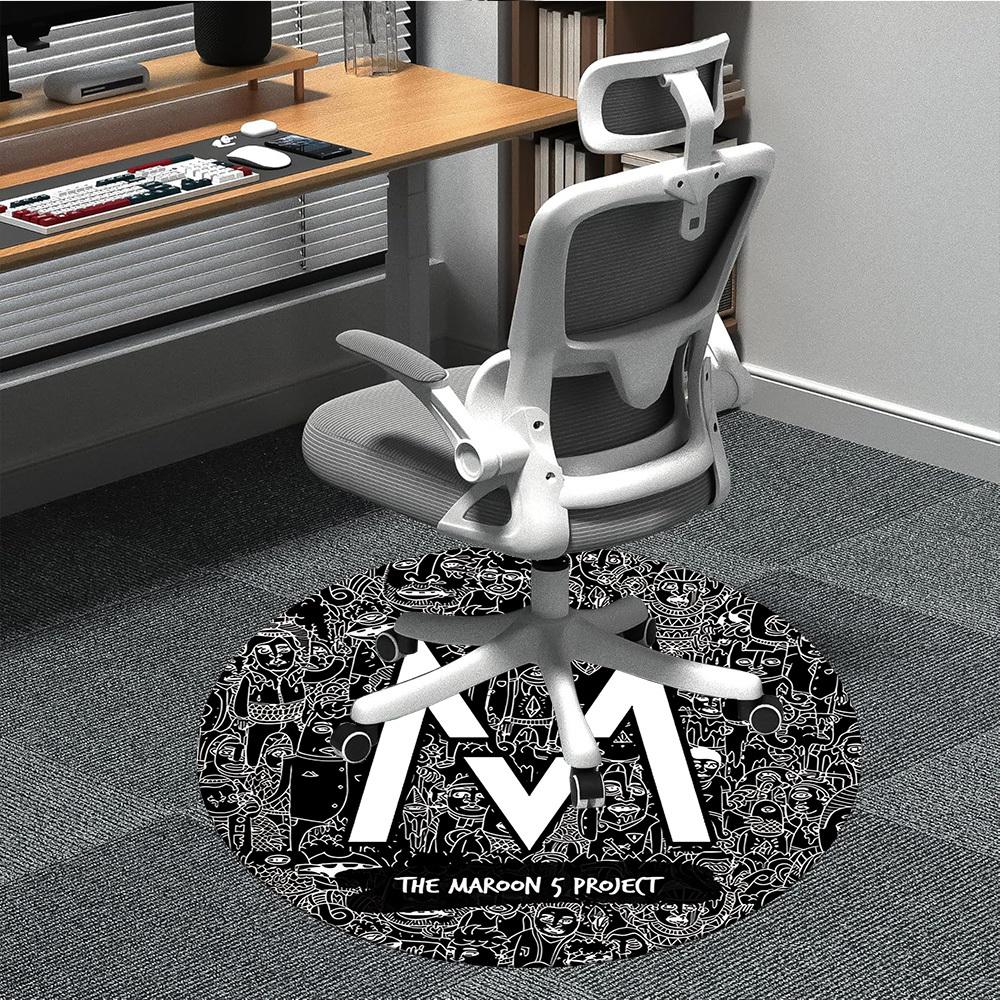 

1PC Maroon 5 Band Office Round Rug - Perfect for Office or Study Decor, Machine Washable, Non-Slip Backing, Decorative Floor Mat 80cm