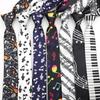 Notes Stripe British Style Bowknot Lattice Print Women Slim Ties Fashion Neck Tie Men Plaid Necktie
