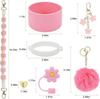Set di 7/8 Pezzi di Accessori per Tazze per Stanley Cup Inclusi Manico Cinturino Base in Silicone per Tazza Copri Cannuccia Ciondoli per Bicchiere da 40oz 30oz