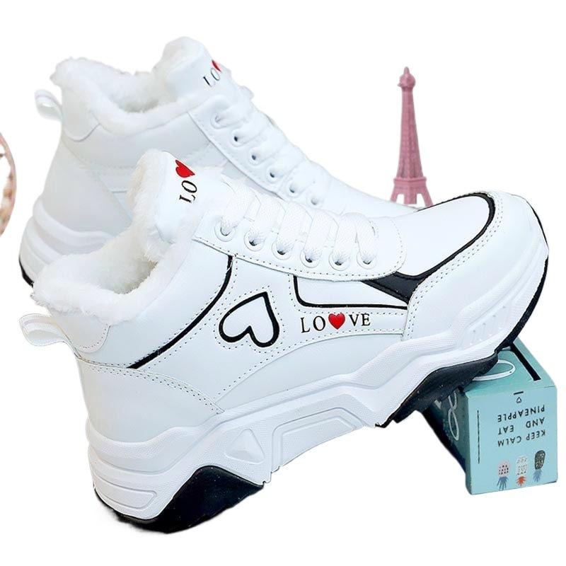 Women's shoes 2025 new trendy cotton shoes women's autumn and winter velvet sports shoes high-top women's shoes student Korean version dad shoes