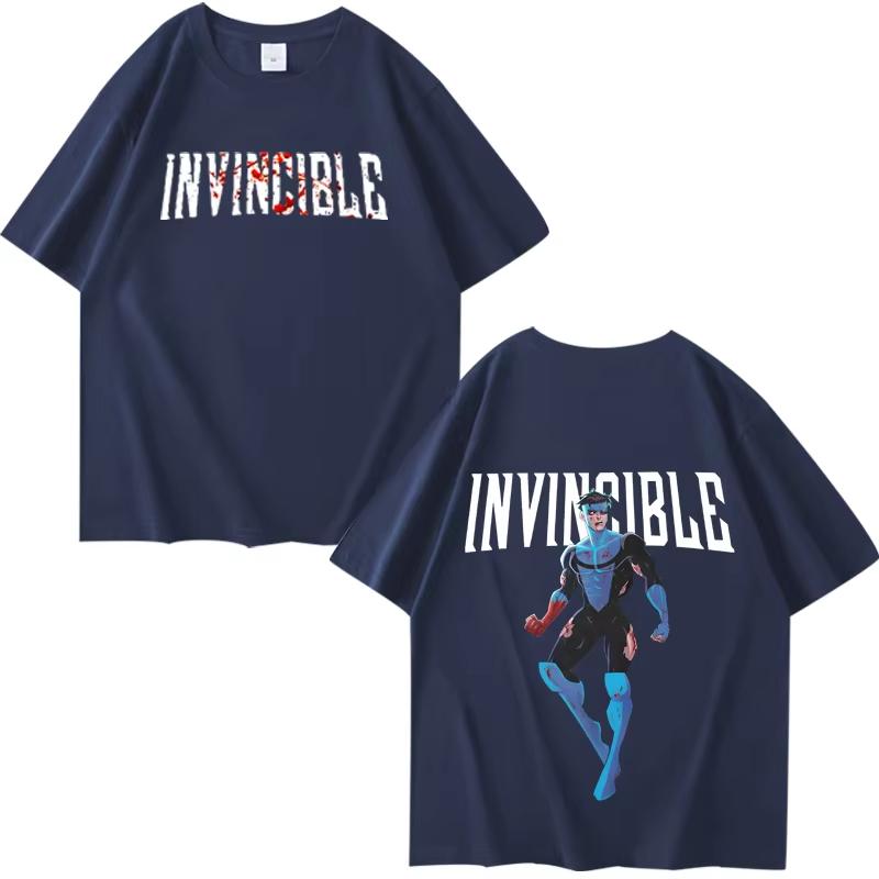 

Invincible Blood Splat Logo Merch T Shirt Men Women Manga Oversized 100% Cotton Short Sleeve Summer Print Unisex Plus Size Tops 4XL