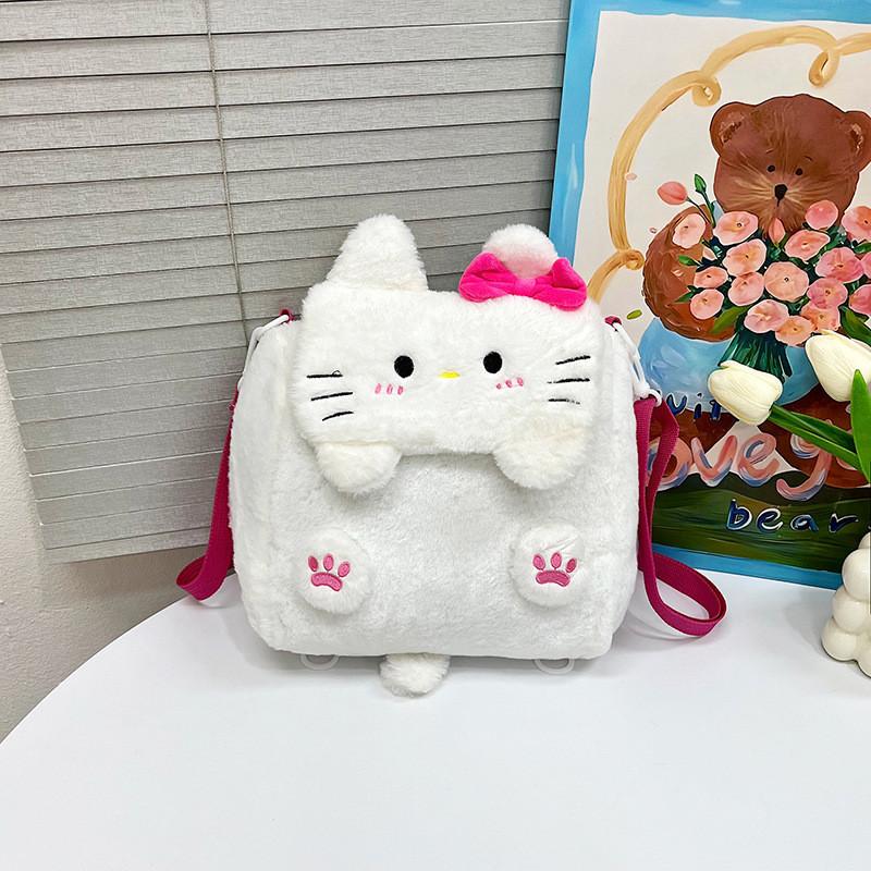 Soft Plush Childrens Shoulder Bag Charming Cartoon Design Lightweight Breathable Durable For School
