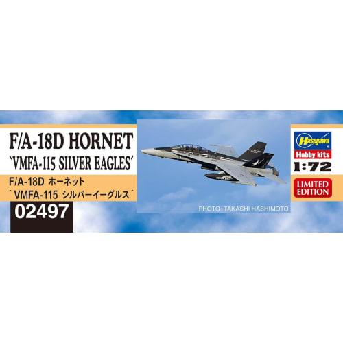 Hasegawa 1/72 scale US Marine Corps F/A-18D Hornet VMFA-115 Silver Eagles Plastic Model Kit 02497 (Airplane)