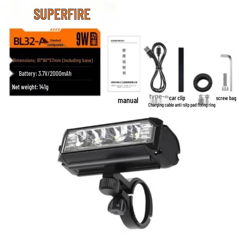 

Shenhuo BL32-A USB-C Rechargeable Bicycle Headlight