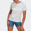 Adidas Originals Trefoil Logo Spliced Letter Print Crew Neck Short Sleeve T-Shirt Women Tops White HL6607