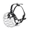 Dog Muzzles To Prevent Biting Metal Wire Dog Mouth Guard with PU Leather Straps Breathable Secure Cage Muzzle for