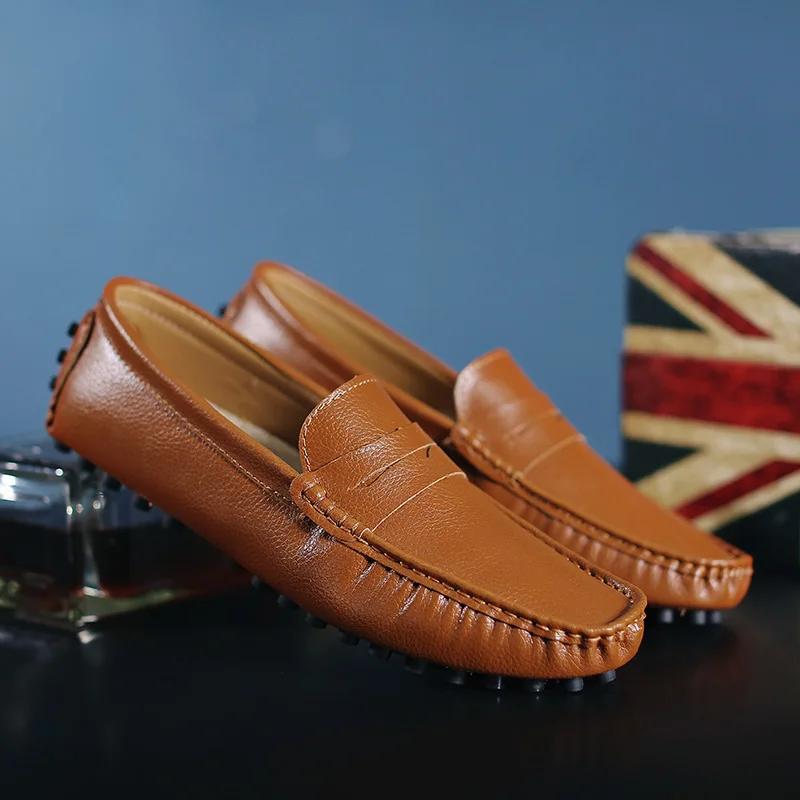 Fashion High Quality Split Leather Men Shoes Soft Moccasins Loafers Fashion Comfortable Men Flats Comfy Driving Shoes Big Size 48 49 50