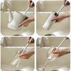 New Silicone Cup Brush Folding Brush Head Long Handle Glass Cleaner White Kitchen Cleaning Tool Drink Bottle Cleaning Brush