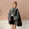Sancai Women's Boucle Wool Toggle Button Coat