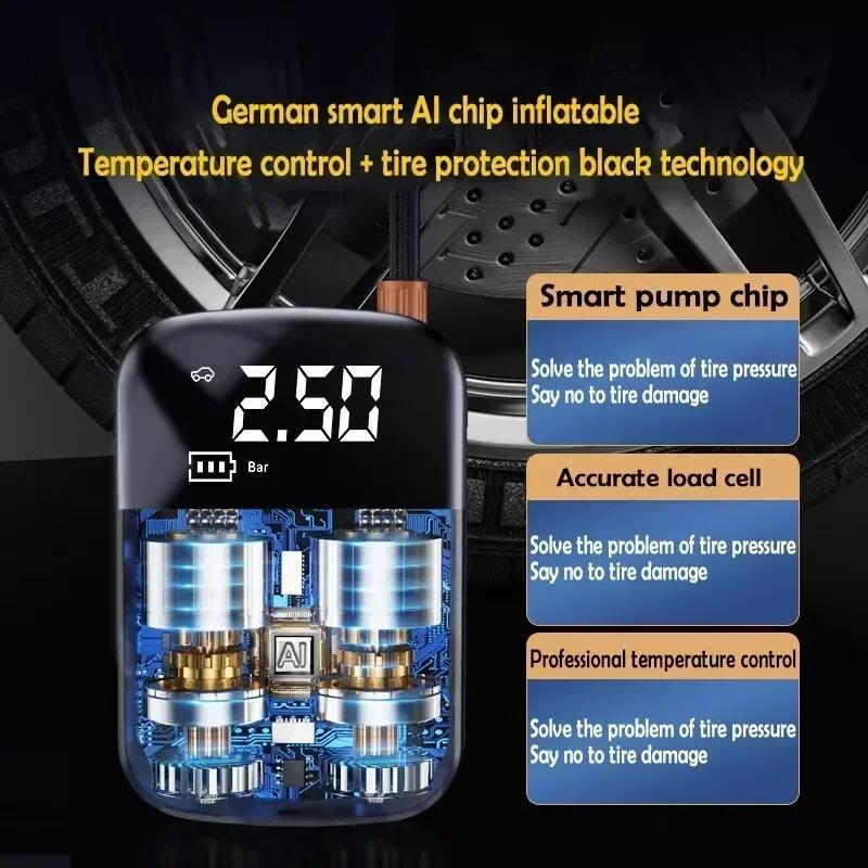 Wireless Electric Air Compressor – Portable Tire Inflator Pump for Cars, Motorcycles, Bicycles, Boats & Balls (Auto Air Pump)