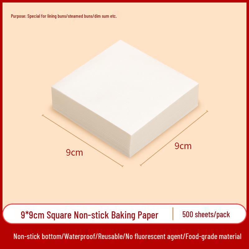 Non-stick, High Temp Resistant Steamer Paper for Buns & Mantou, Round & Square, Disposable & Thickened Bottom